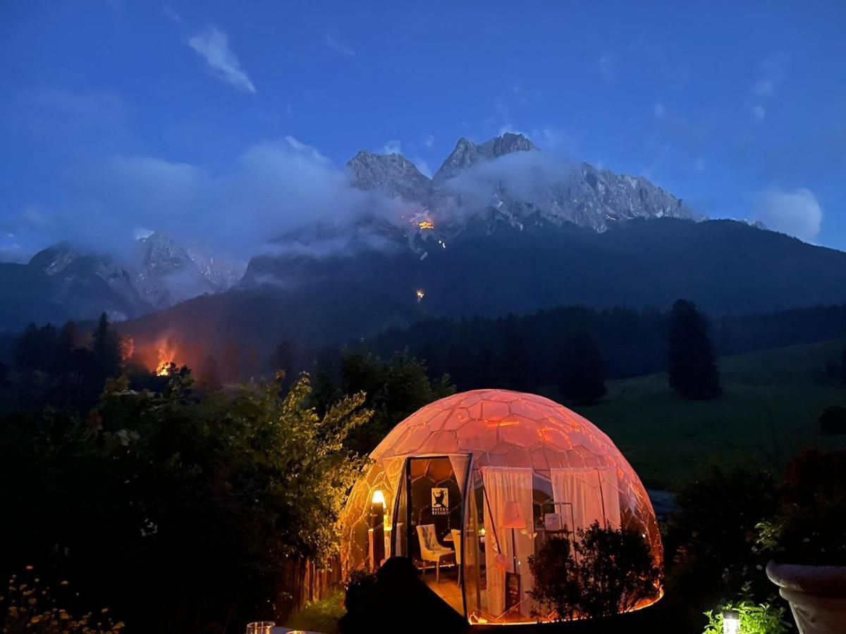 Bayern Resort Hotel - Adults Only - Mit Zugspitzblick - Eibsee-Naehe - Wellnessbereich - Naturpool Im Sommer Grainau Kültér fotó